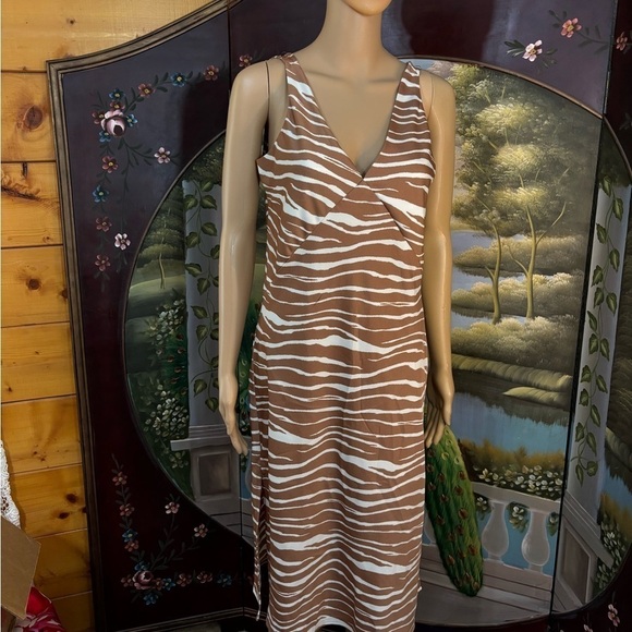 NWT Large Petite a new day Tiger Print Sleeveless Midi Shift Dress - Picture 1 of 5